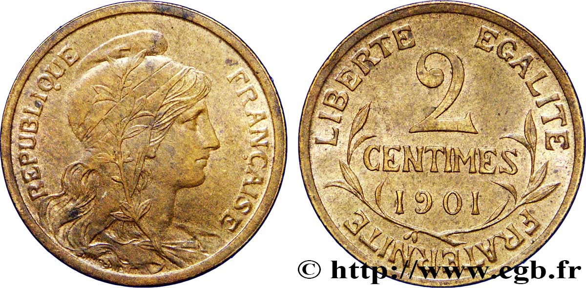2 centimes Daniel-Dupuis 1901 Paris F.110/6 SUP58 