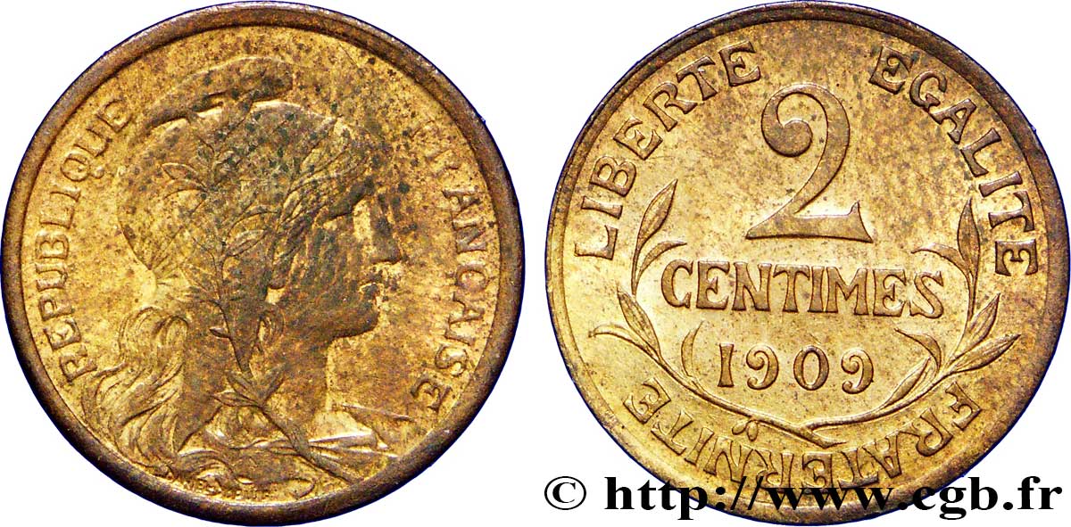 2 centimes Daniel-Dupuis 1909 Paris F.110/12 SUP58 