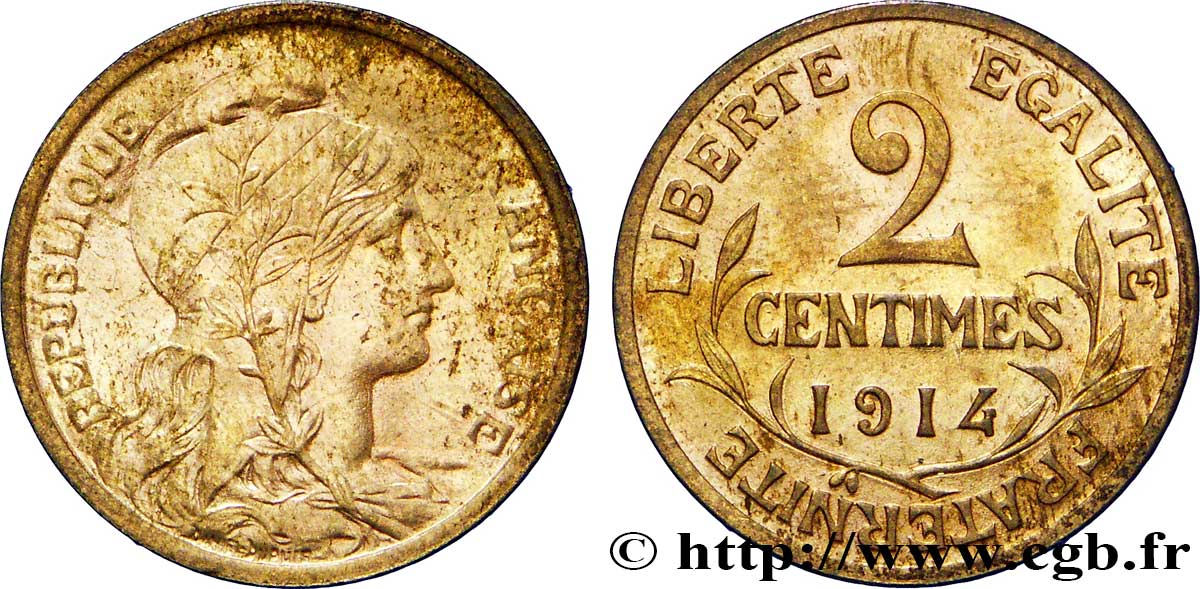 2 centimes Daniel-Dupuis 1914 Paris F.110/17 MS62 