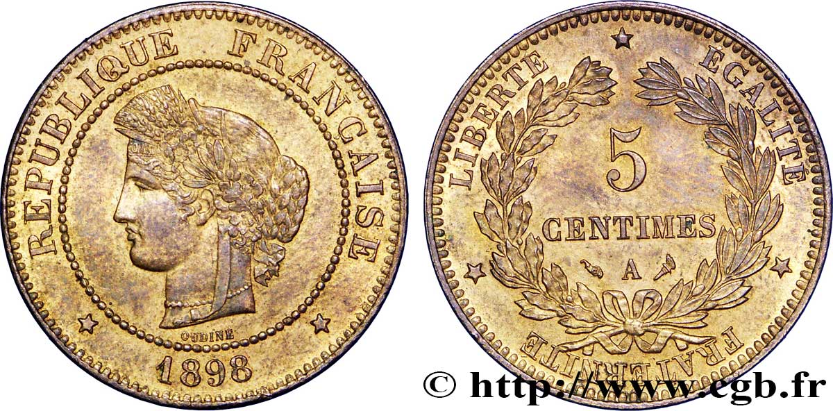 5 centimes Cérès 1898 Paris F.118/41 SUP62 