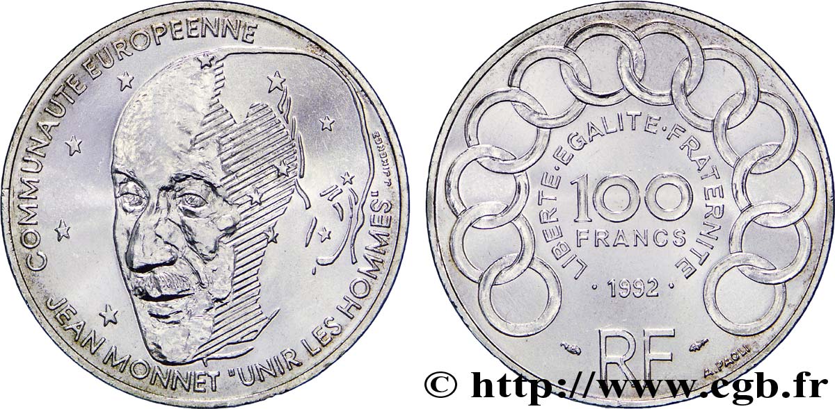 100 francs Jean Monnet 1992  F.460/2 FDC65 