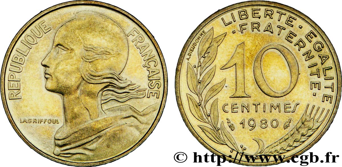 10 centimes Marianne 1980 Pessac F.144/20 SPL63 
