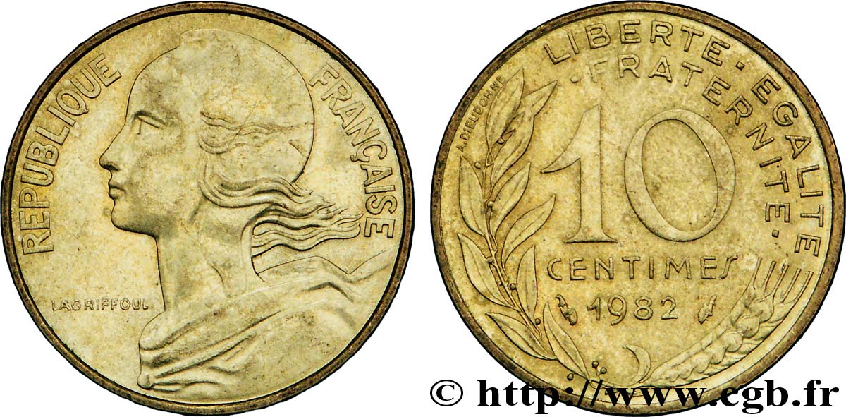 10 centimes Marianne 1982 Pessac F.144/22 SUP55 