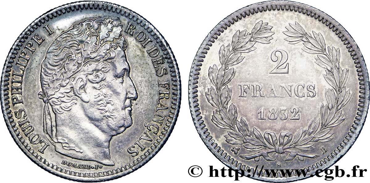 2 francs Louis-Philippe 1832 Rouen F.260/5 MBC53 