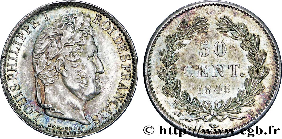 50 centimes Louis-Philippe 1846 Rouen F.183/8 MS61 