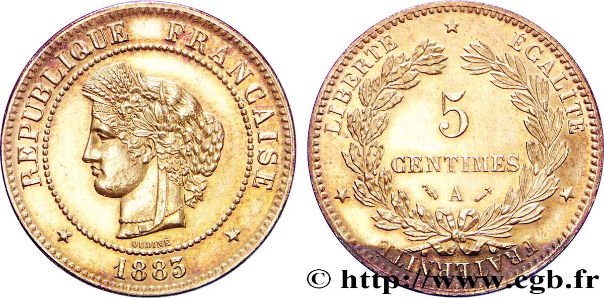5 centimes Cérès 1883 Paris F.118/24 AU 