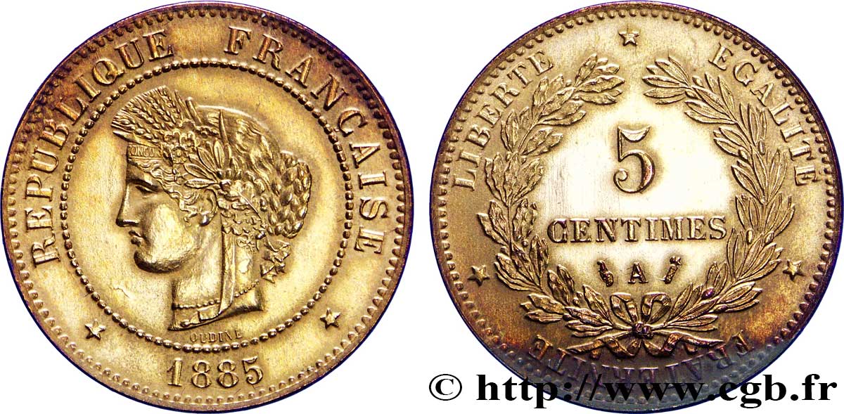 5 centimes Cérès 1885 Paris F.118/27 AU 