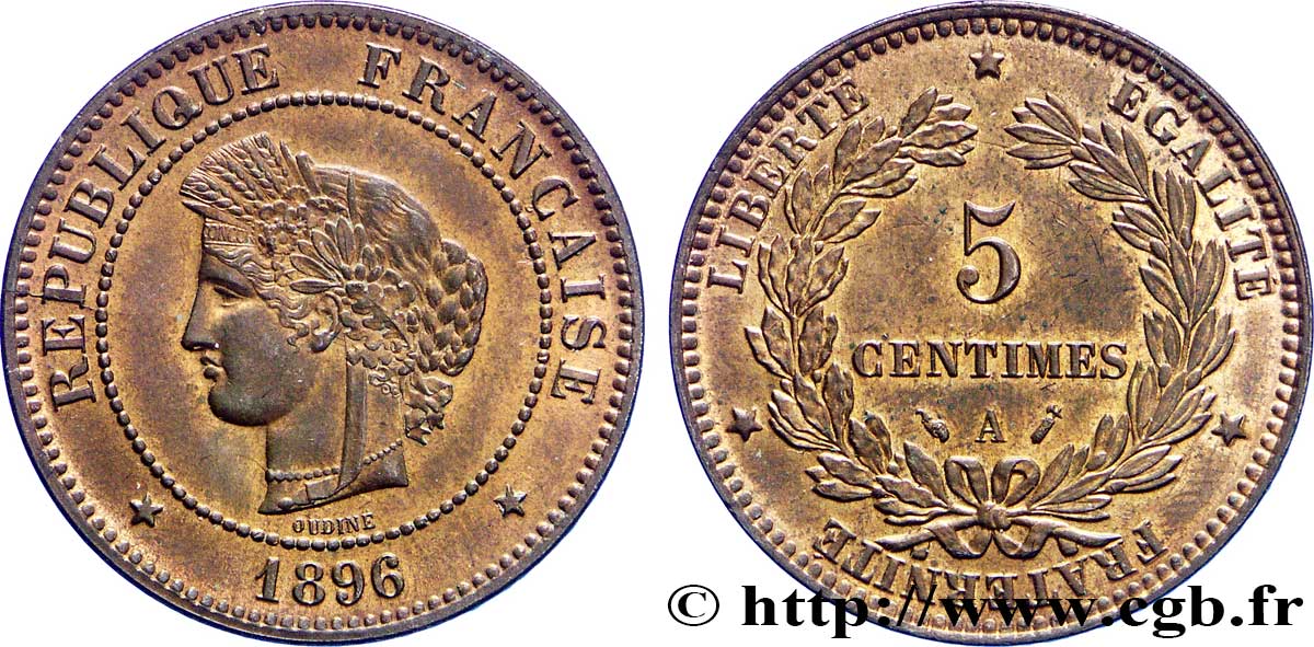 5 centimes Cérès 1896 Paris F.118/37 SUP60 
