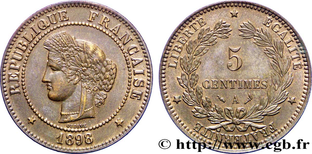 5 centimes Cérès 1898 Paris F.118/41 SUP60 