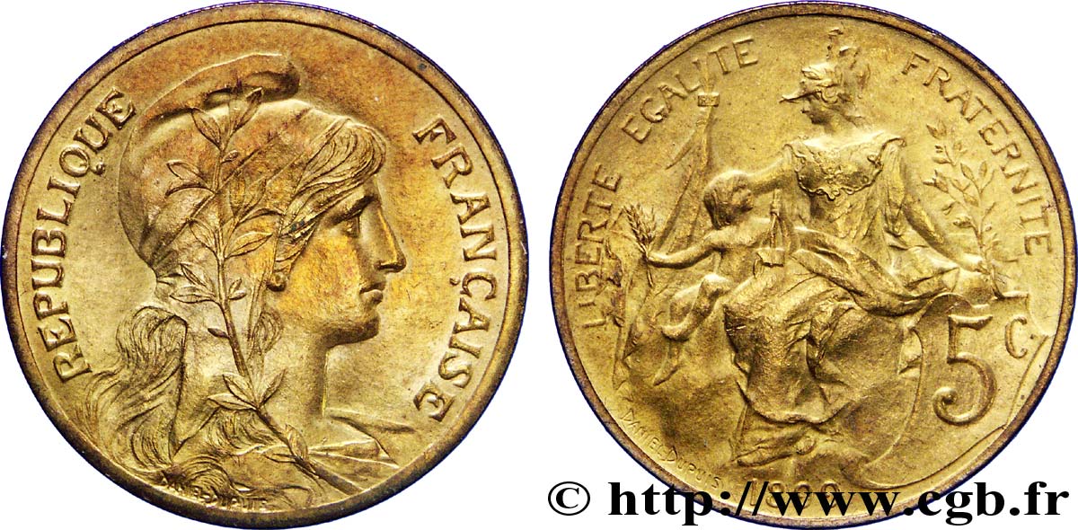 5 centimes Daniel-Dupuis 1899  F.119/7 SPL63 