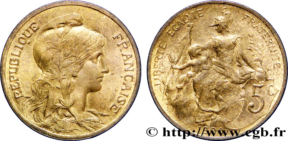 5 centimes Daniel-Dupuis 1900  F.119/9 VZ58 