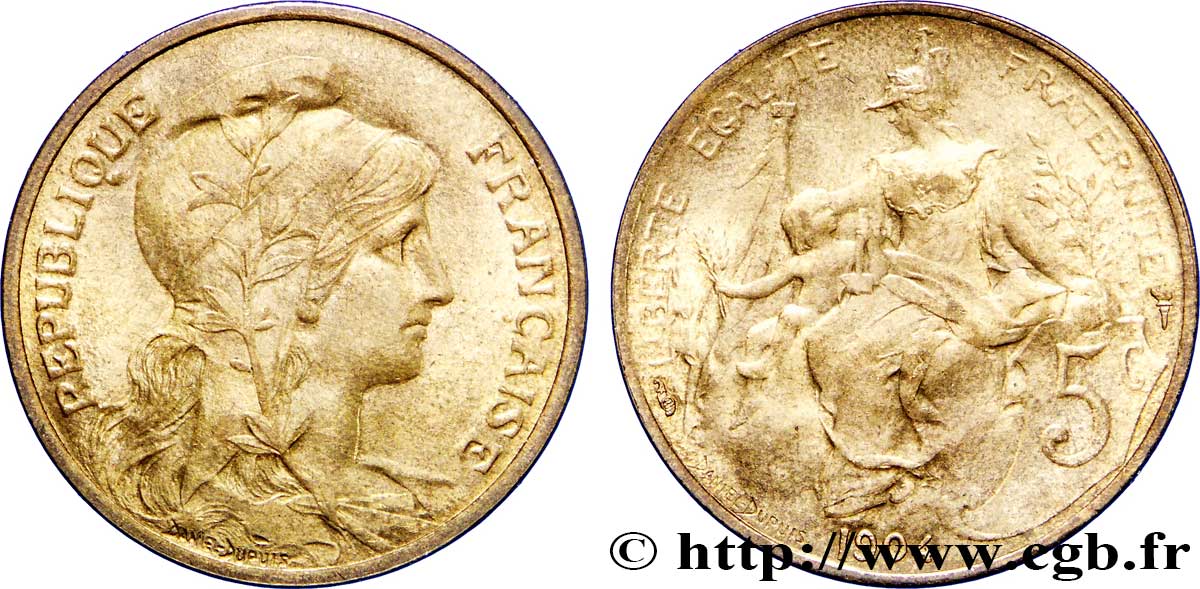 5 centimes Daniel-Dupuis 1904  F.119/14 VZ62 