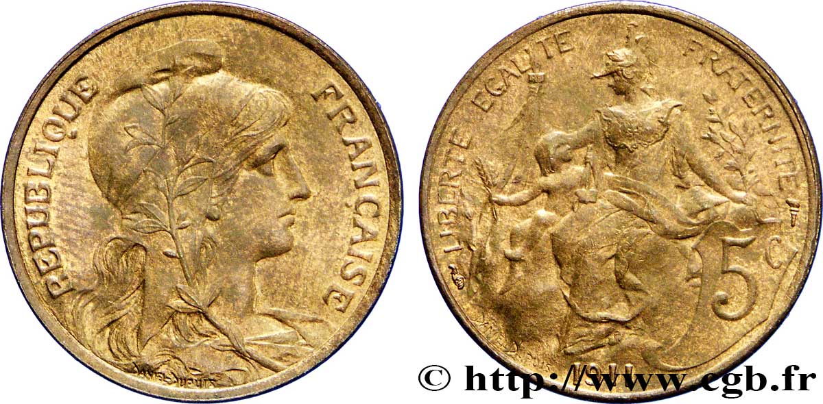 5 centimes Daniel-Dupuis 1911  F.119/23 VZ59 