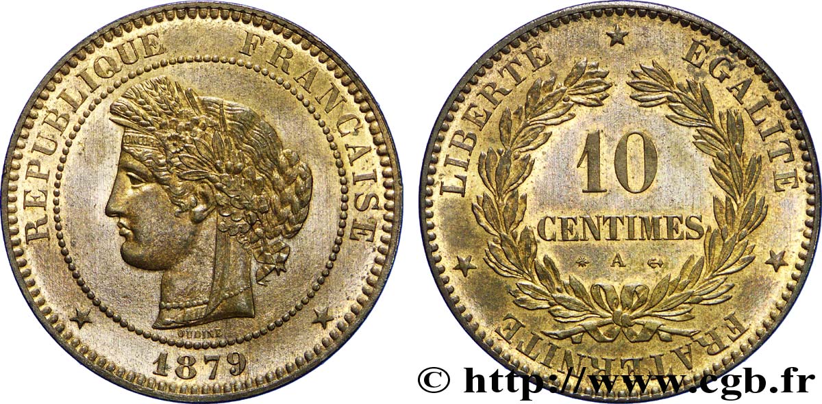 10 centimes Cérès 1879 Paris F.135/22 MS61 