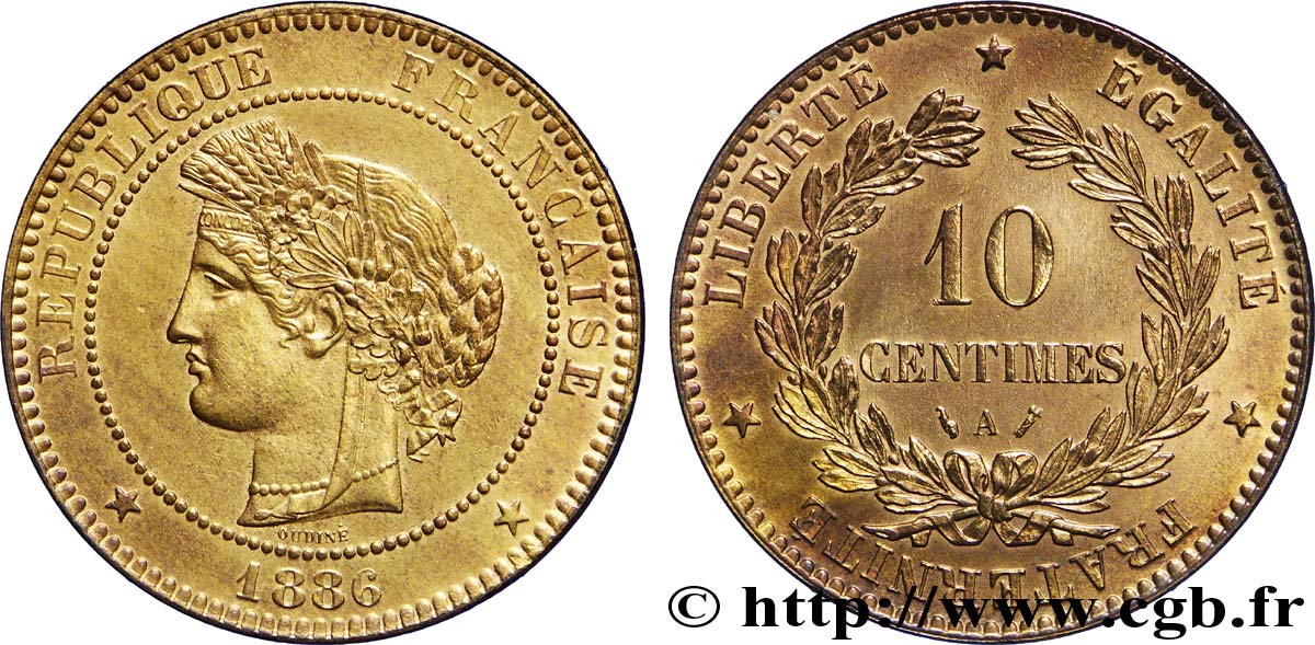 10 centimes Cérès 1886 Paris F.135/30 VZ 