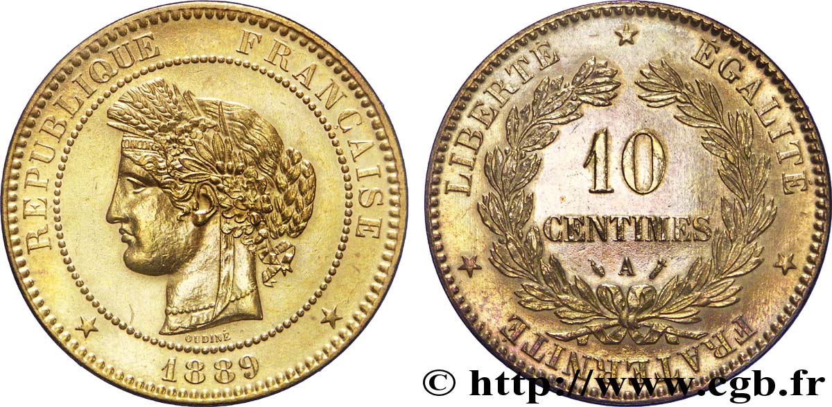10 centimes Cérès 1889 Paris F.135/34 AU 