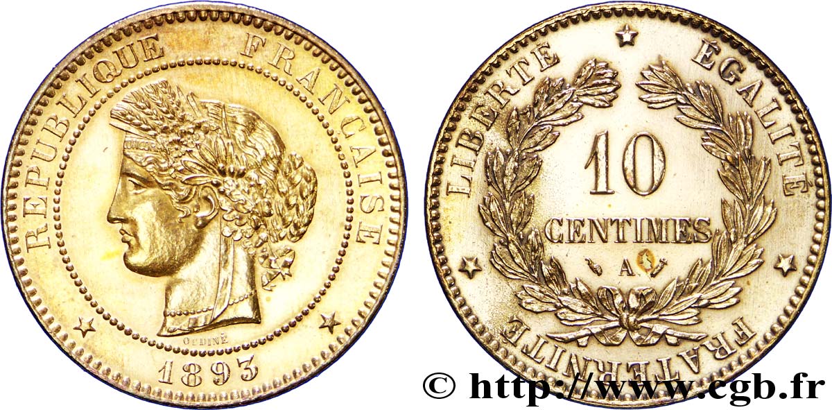 10 centimes Cérès 1893 Paris F.135/38 AU 