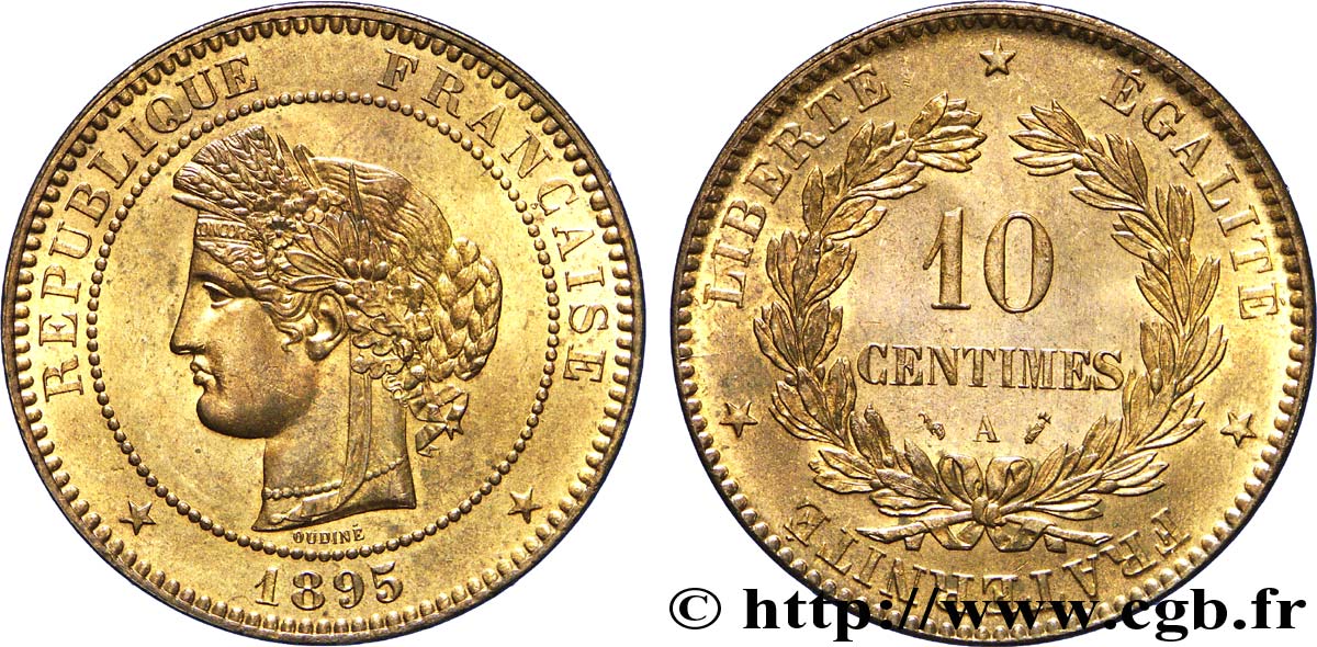 10 centimes Cérès 1895 Paris F.135/40 SPL63 