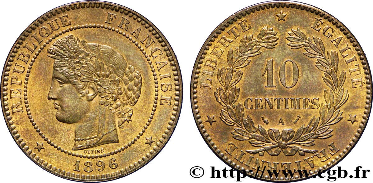 10 centimes Cérès 1896 Paris F.135/41 SUP59 