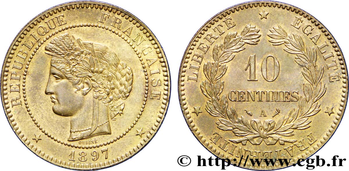 10 centimes Cérès 1897 Paris F.135/44 SUP58 
