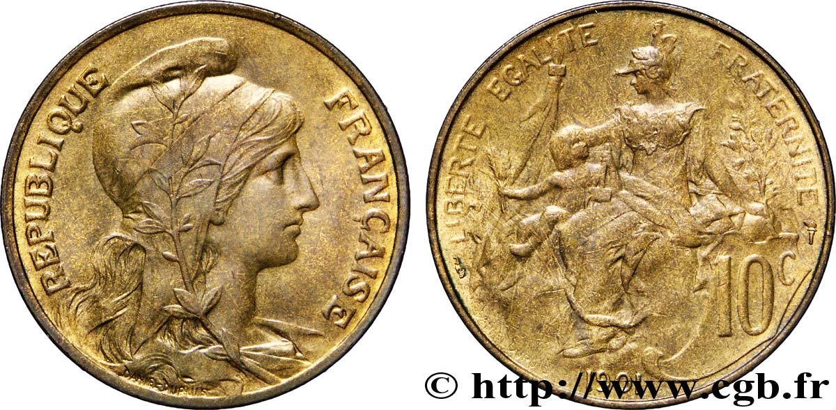 10 centimes Daniel-Dupuis 1901  F.136/10 SPL59 