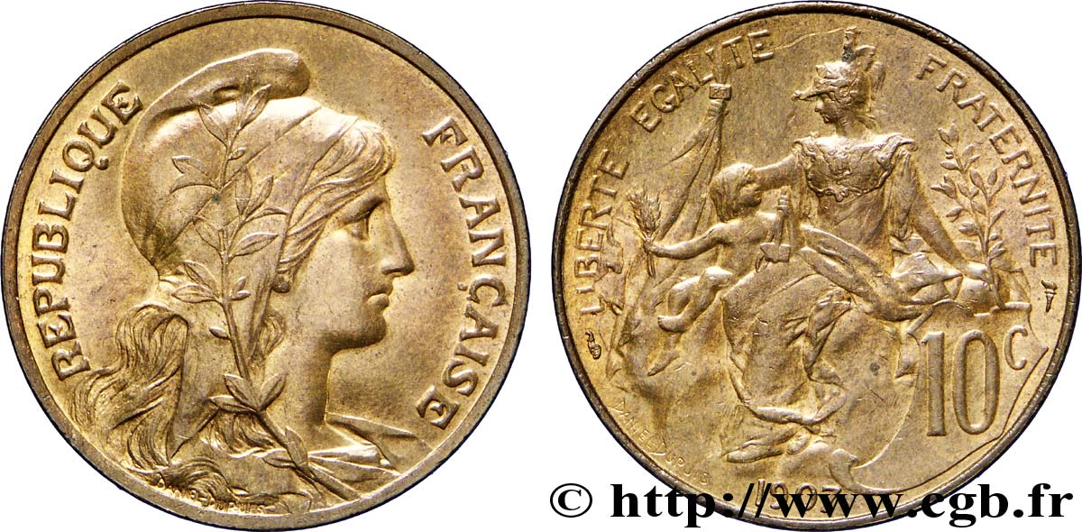 10 centimes Daniel-Dupuis 1907  F.136/16 SPL61 