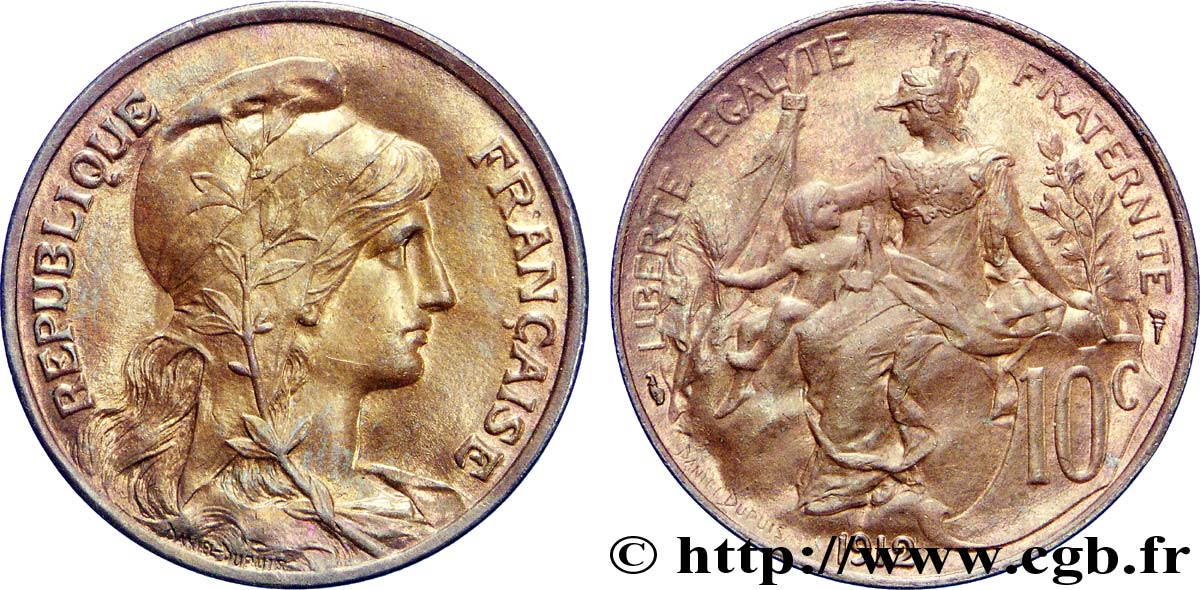 10 centimes Daniel-Dupuis 1912  F.136/21 VZ60 
