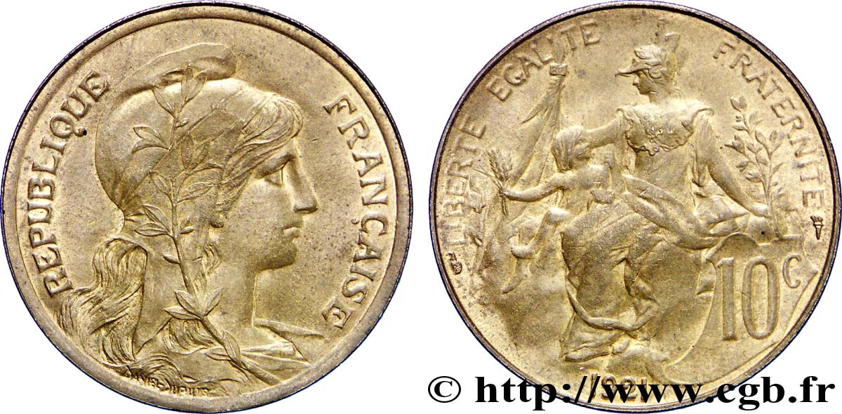 10 centimes Daniel-Dupuis 1921  F.136/30 VZ61 