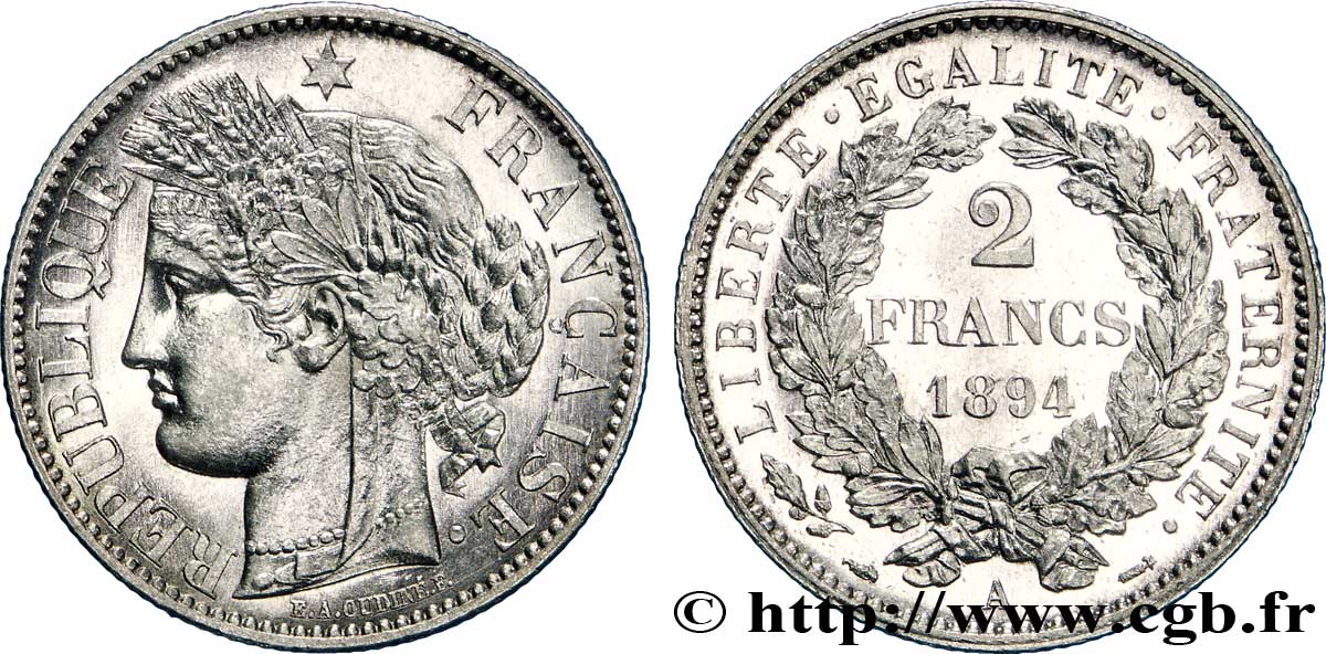 2 francs Cérès, avec légende 1894 Paris F.265/16 SPL62 