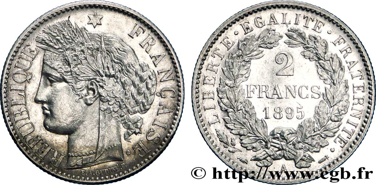 2 francs Cérès, avec légende 1895 Paris F.265/17 EBC60 