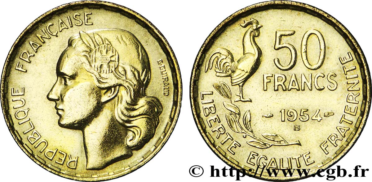 50 francs Guiraud 1954 Beaumont-Le-Roger F.425/13 AU53 