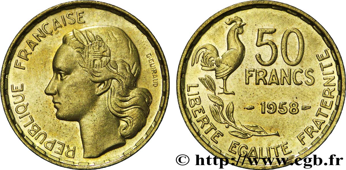 50 francs Guiraud 1958  F.425/14 SPL60 