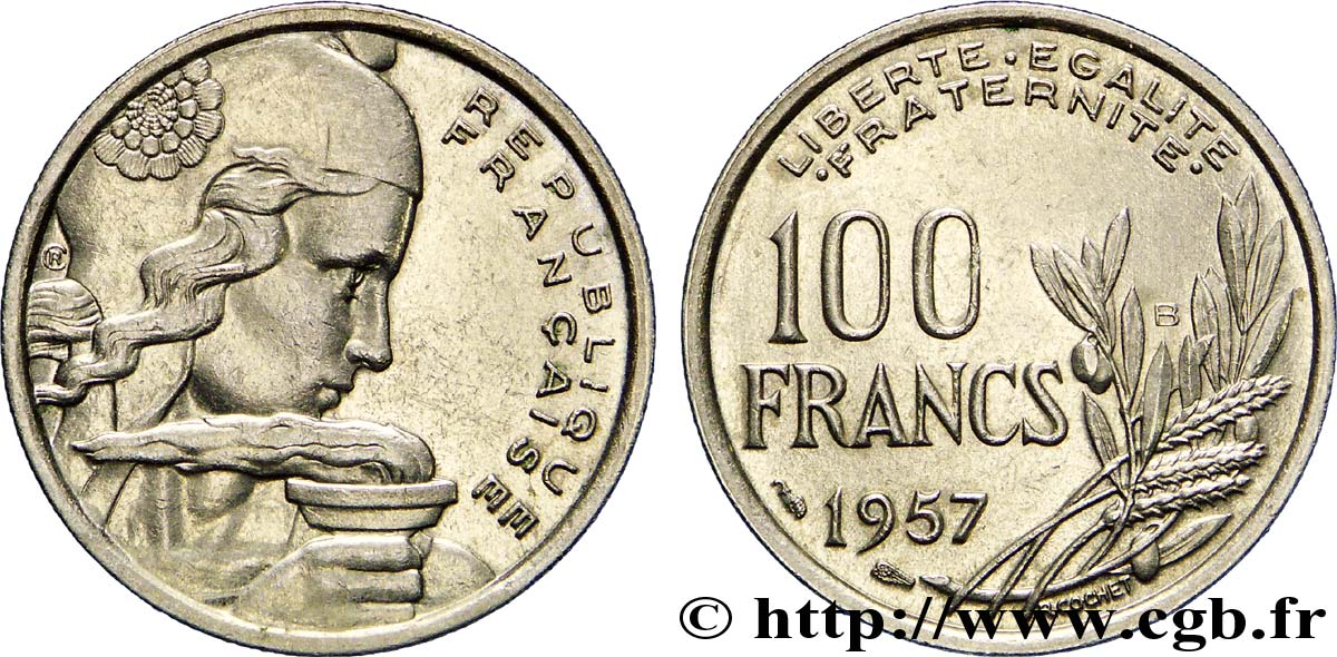 100 francs Cochet 1957 Beaumont-le-Roger F.450/11 AU58 