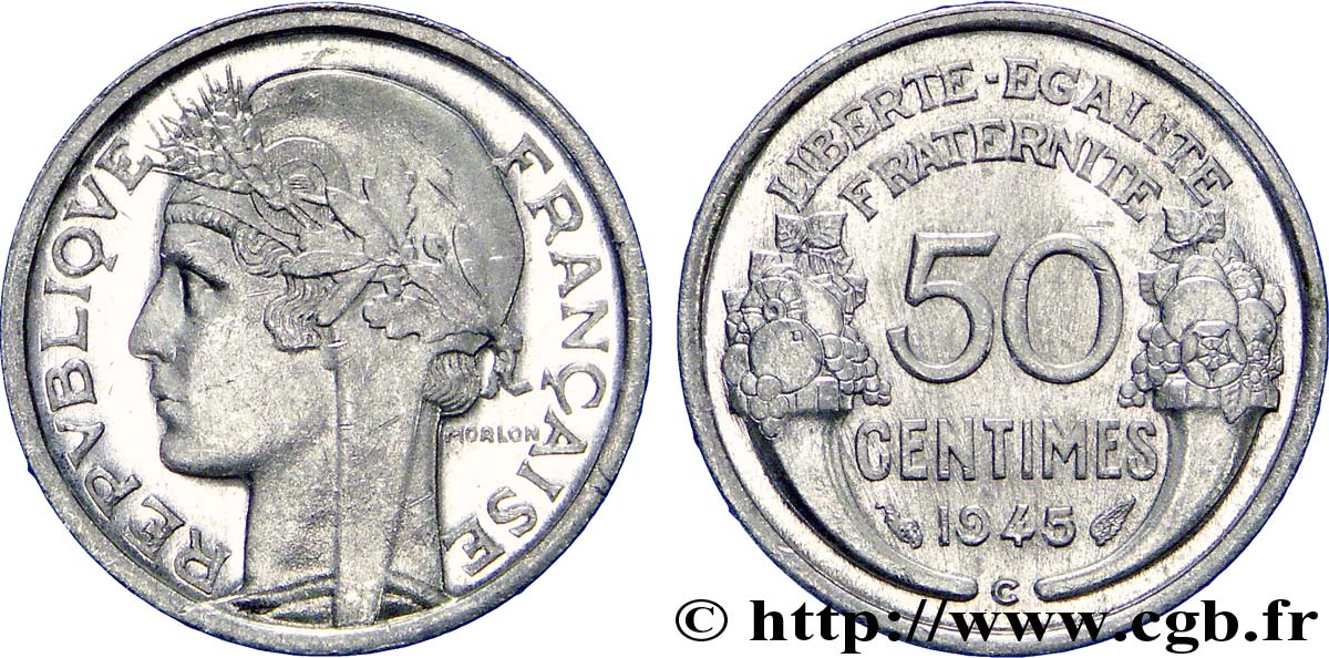 50 centimes Morlon, légère 1945 Castelsarrasin F.194/7 SUP61 