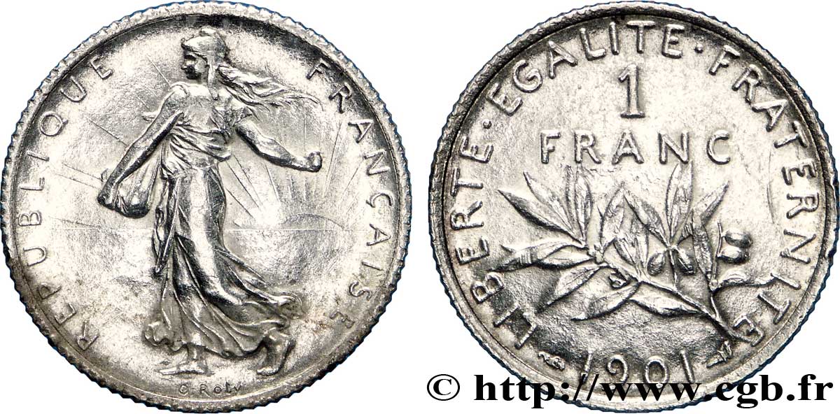 1 franc Semeuse 1901 Paris F.217/6 SUP55 