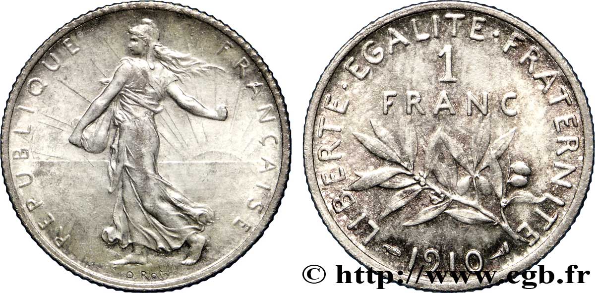 1 franc Semeuse 1910 Paris F.217/15 SUP61 