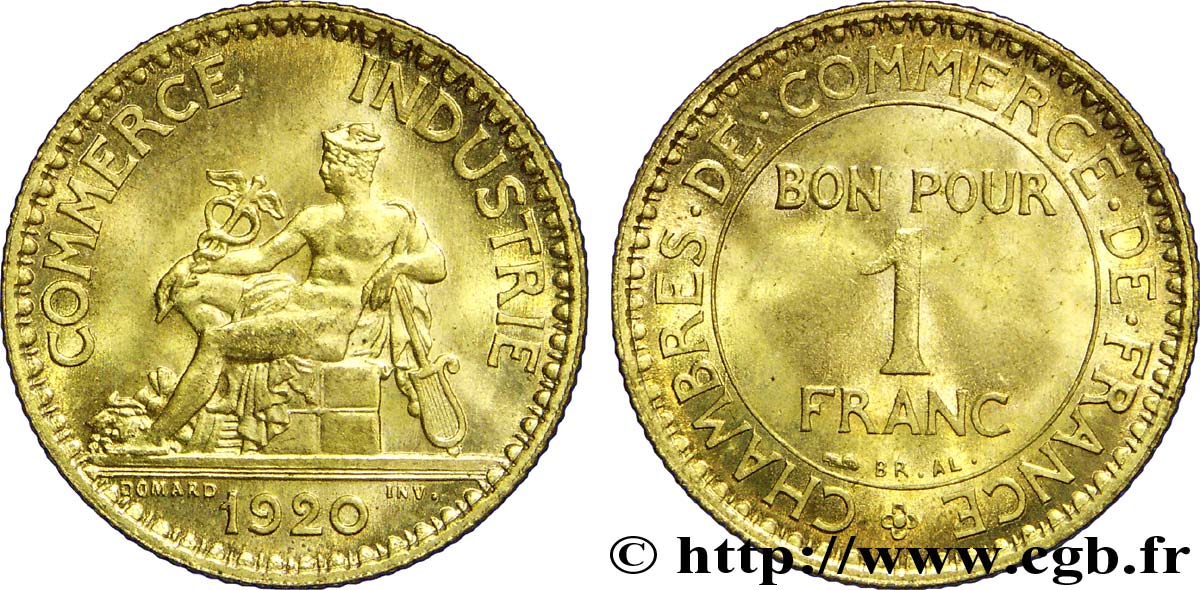 1 franc Chambres de Commerce 1920 Paris F.218/2 SPL64 