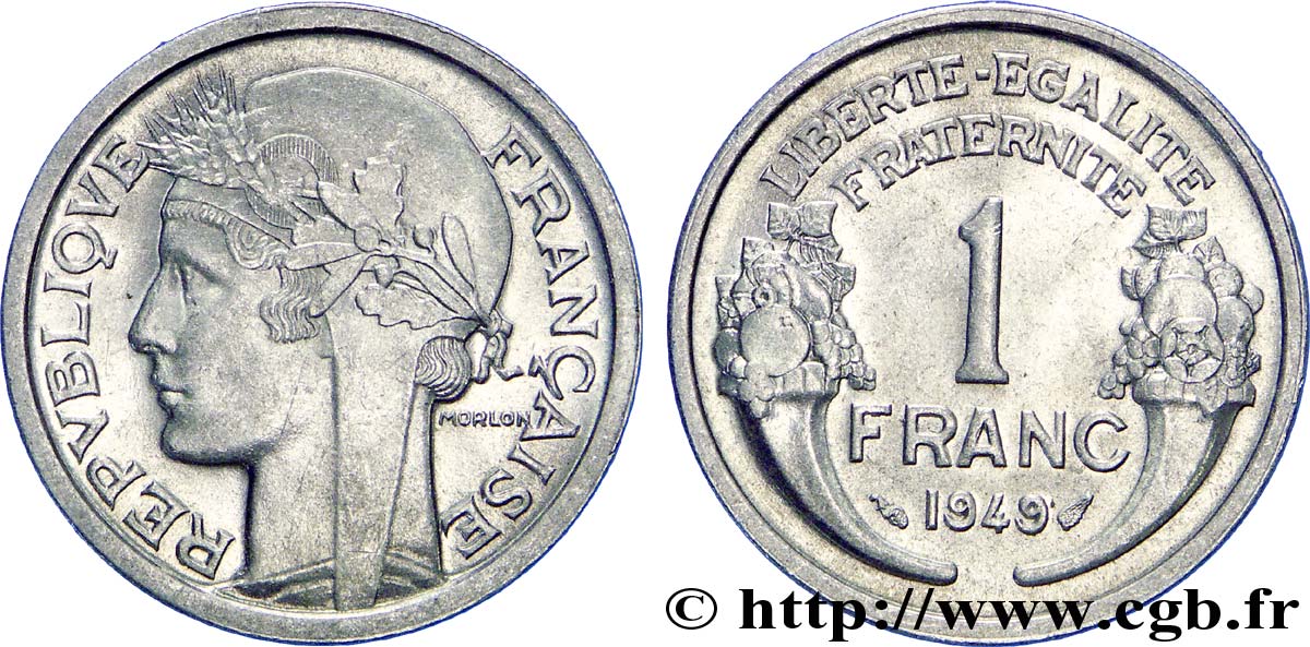 1 franc Morlon, légère 1949  F.221/15 MS63 