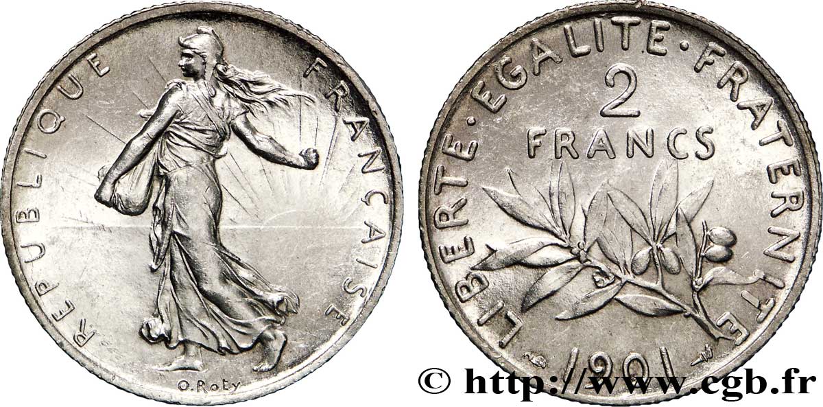 2 francs Semeuse 1901  F.266/6 EBC60 
