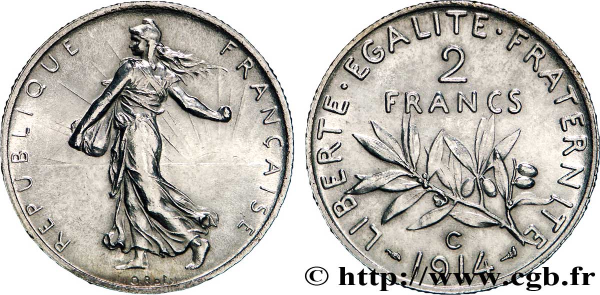 2 francs Semeuse 1914 Castelsarrasin F.266/16 MS62 
