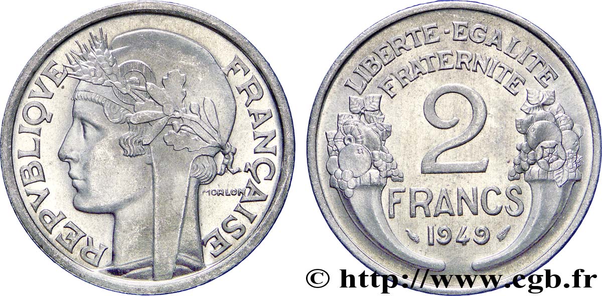 2 francs Morlon, aluminium 1949  F.269/14 fST64 