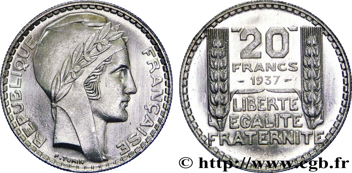20 francs Turin 1937  F.400/8 SUP62 