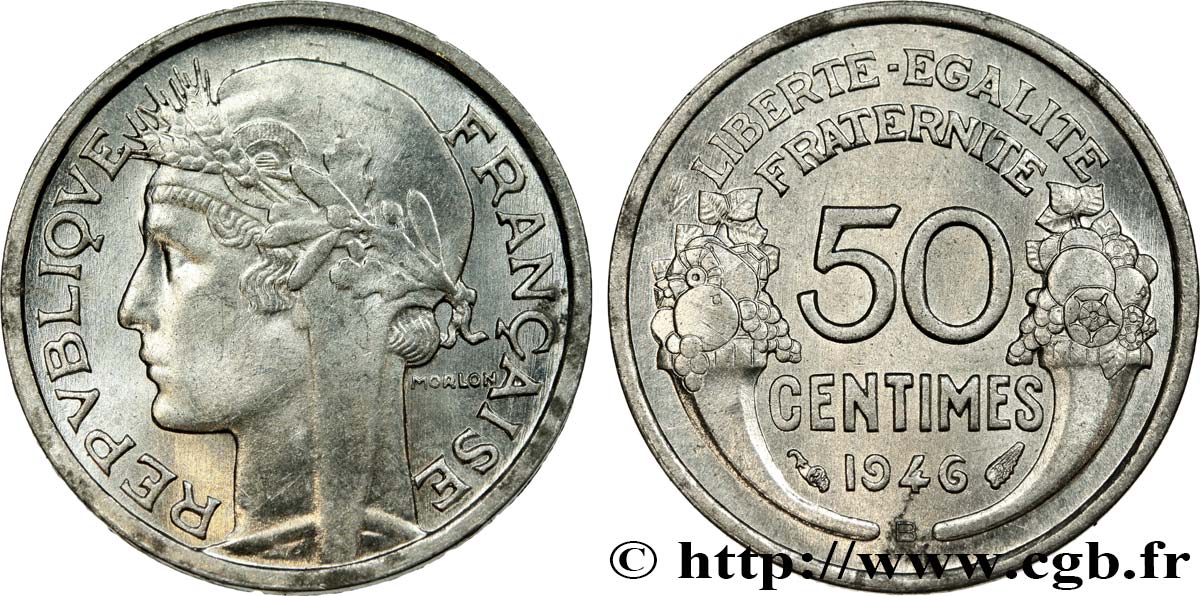 50 centimes Morlon, légère 1946 Beaumont-le-Roger F.194/9 SPL62 