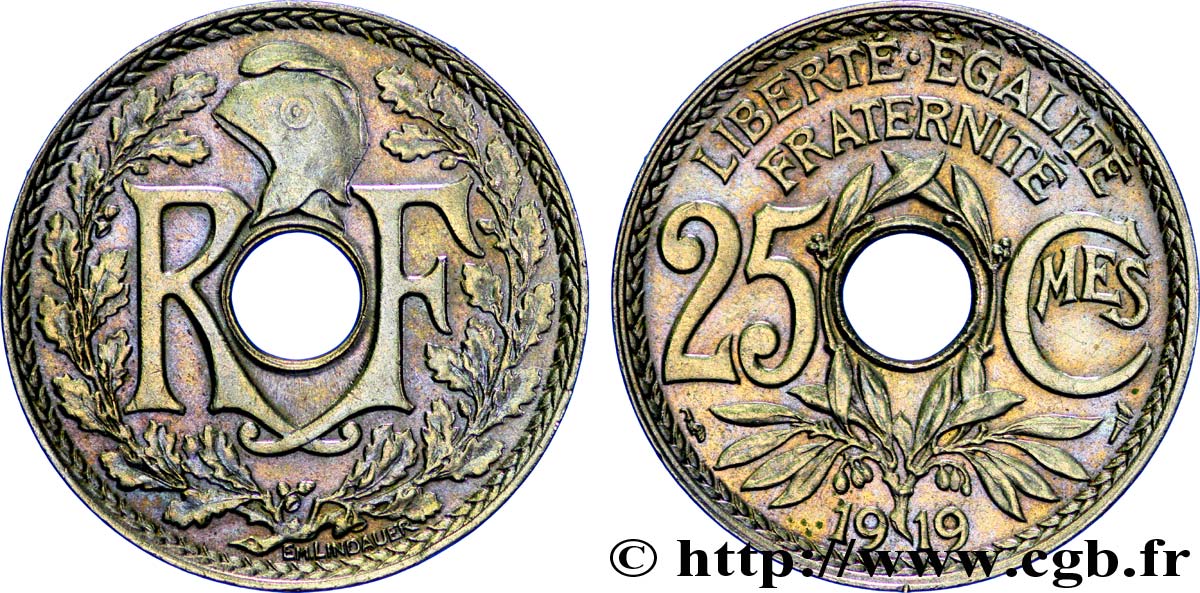 25 centimes Lindauer 1919  F.171/3 SPL62 