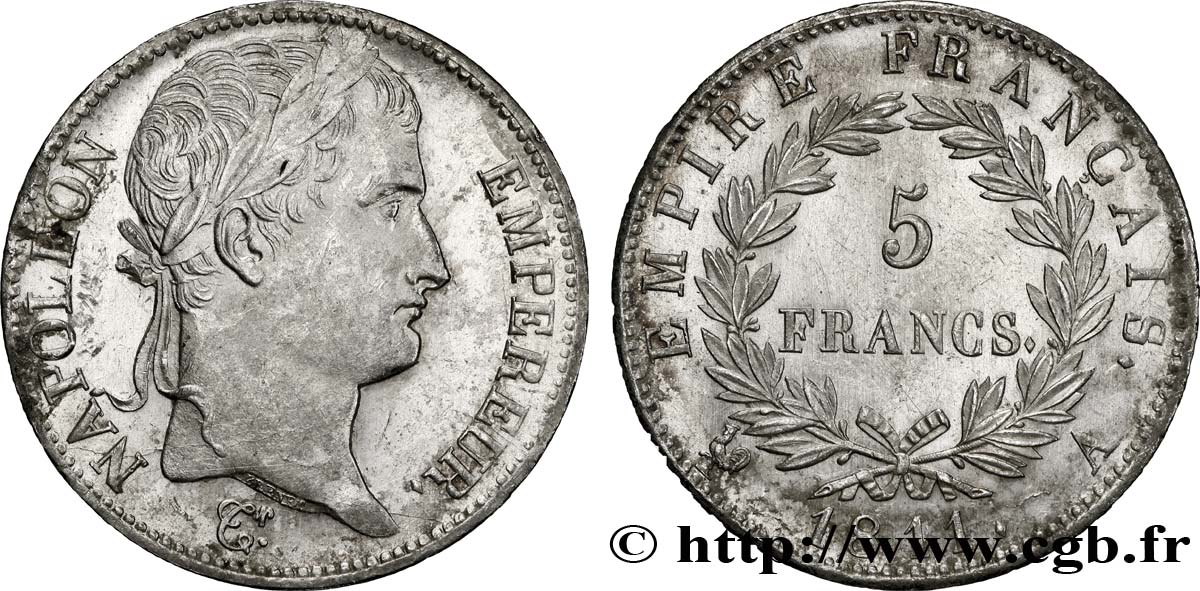 5 francs Napoléon Empereur, Empire français 1811 Paris F.307/27 MS62 