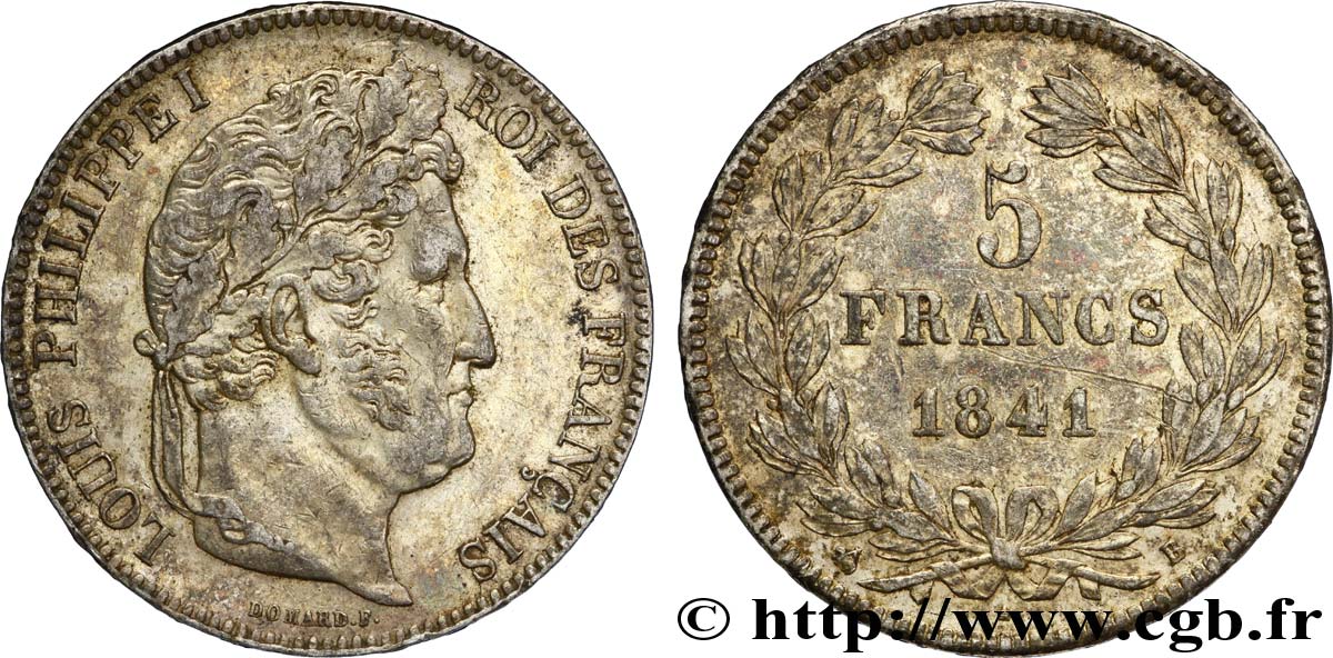 5 francs IIe type Domard 1841 Rouen F.324/91 XF45 