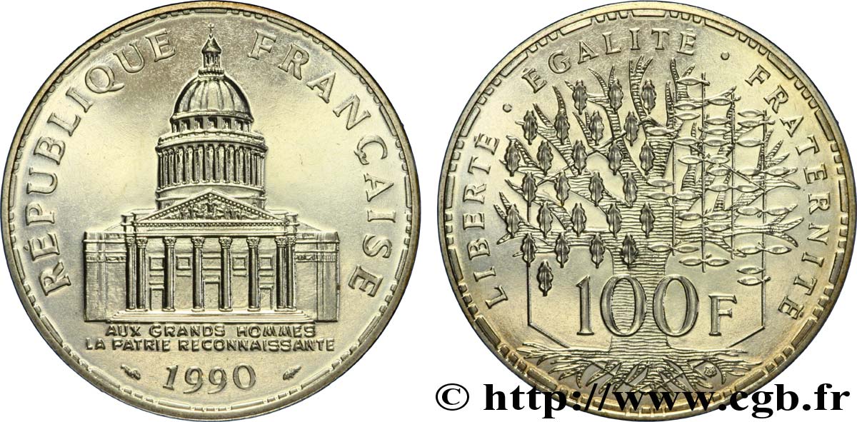 100 francs Panthéon 1990  F.451/10 MS65 