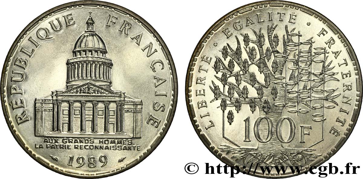 100 francs Panthéon 1989  F.451/9 MS65 