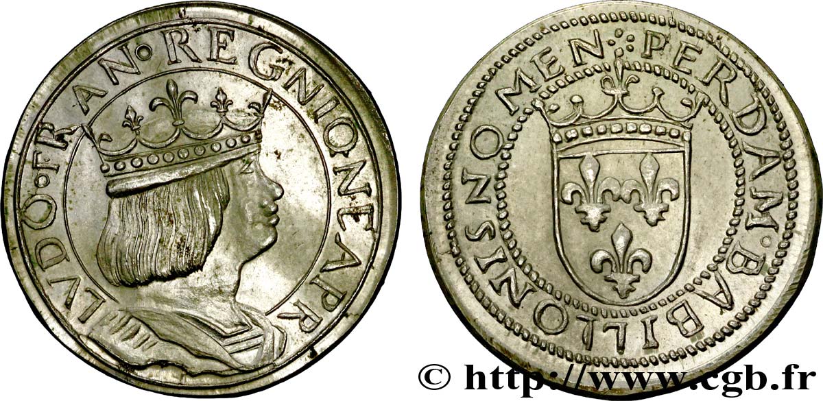 Essai de métal et de module au type du ducat d’or de Naples de Louis XII n.d. Paris VG.3962  SUP62 