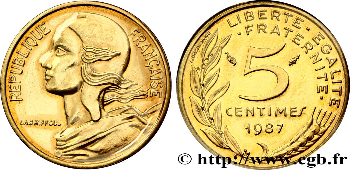 5 centimes Marianne 1987 Pessac F.125/23 MS68 
